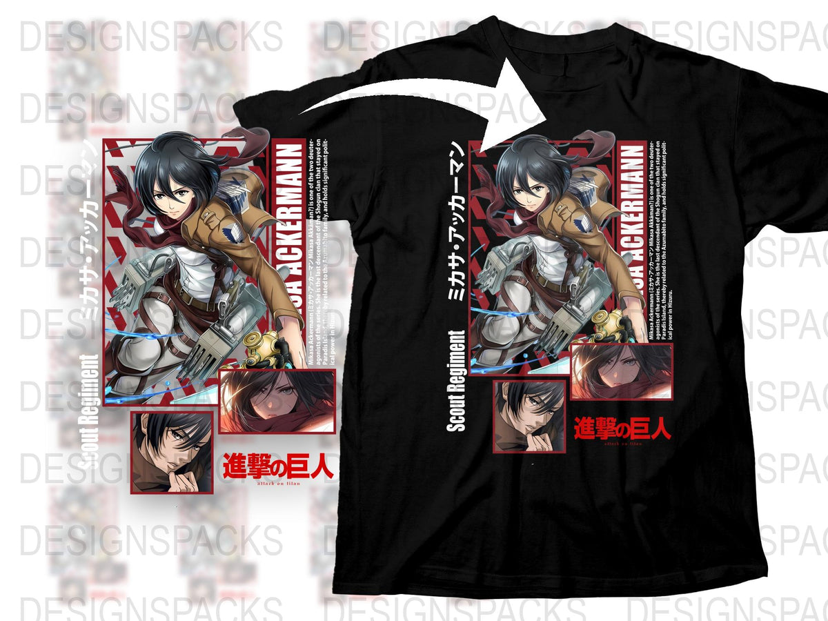 Attack on Titan Anime T-Shirt, Mikasa Ackerman Graphic Tee, Japanese Manga Unisex Shirt, Collector's Edition Apparel