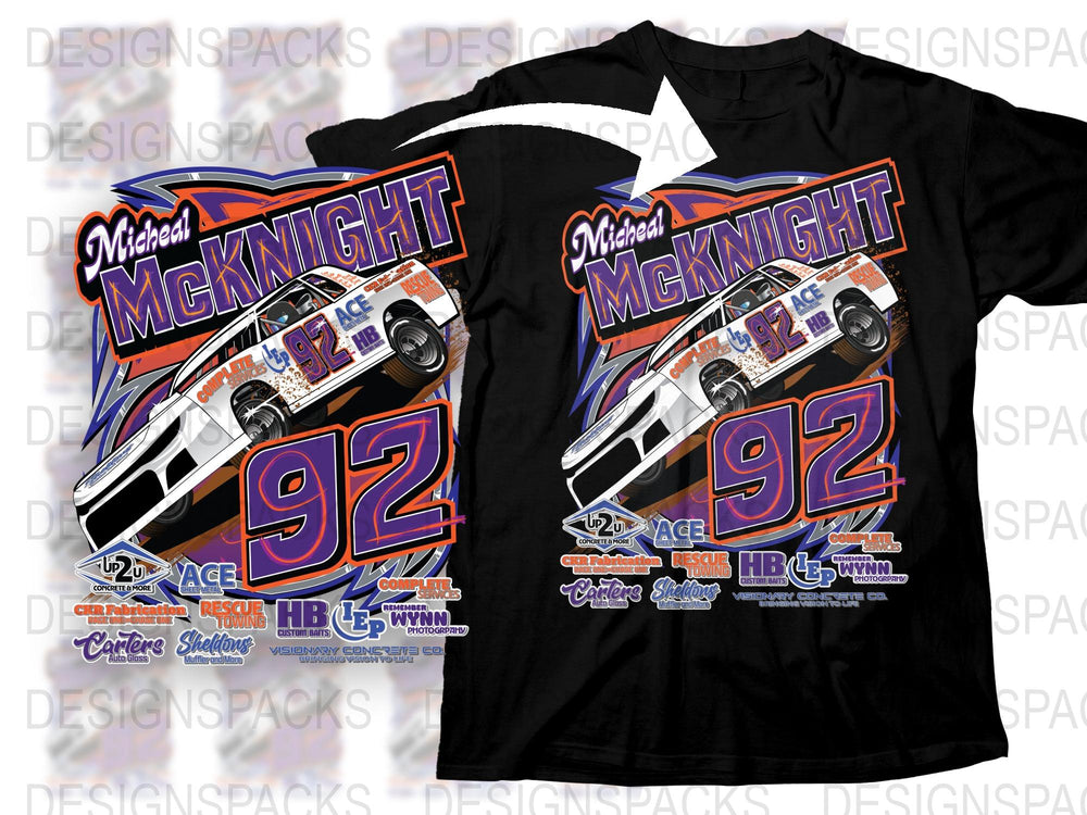 Vintage Race Car T-Shirt, Michael McKnight Graphic Tee, Classic Racing Memorabilia, Car Enthusiast Gift, Custom Auto Design Top, Collectible