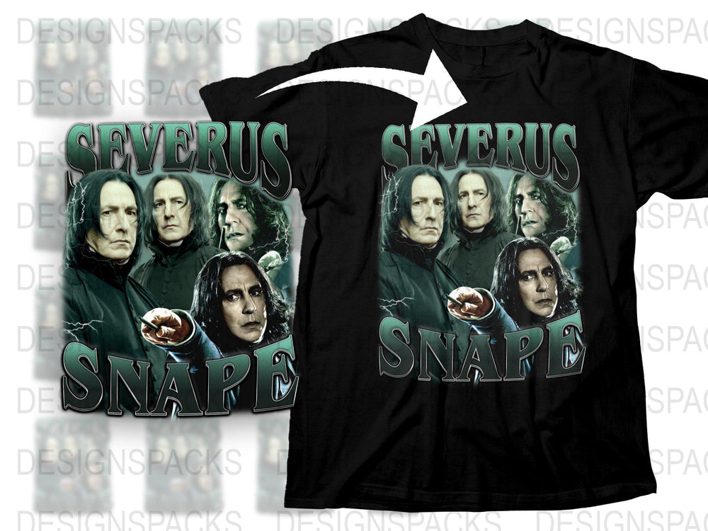 Severus Snape Wizard T-Shirt, Dark Arts Inspired Graphic Tee, Fan Apparel, Movie Character Portrait, Unique Gift Idea