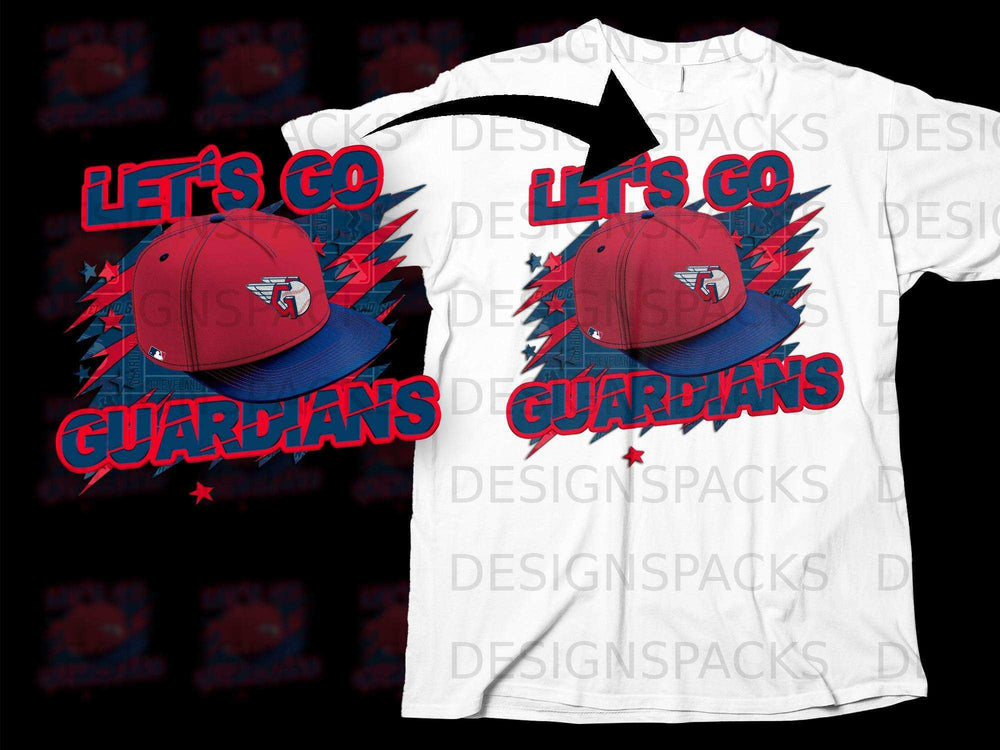 Let's Go Guardians Red Blue Hat Design T-shirt