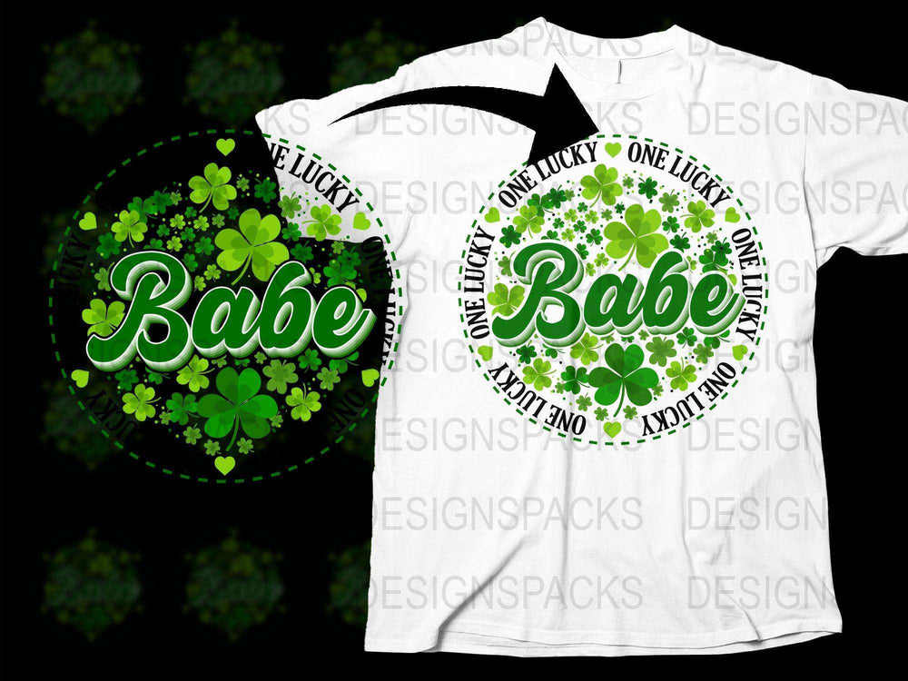 Lucky Babe St. Patrick's Day T-Shirt, Green Shamrock Graphic Tee, Irish Celebration, Women's Festive Apparel