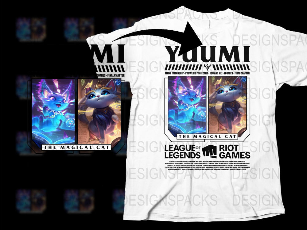 League of Legends Yuumi T-Shirt, The Magical Cat Graphic Tee, Gamer Clothing, Riot Games Merchandise