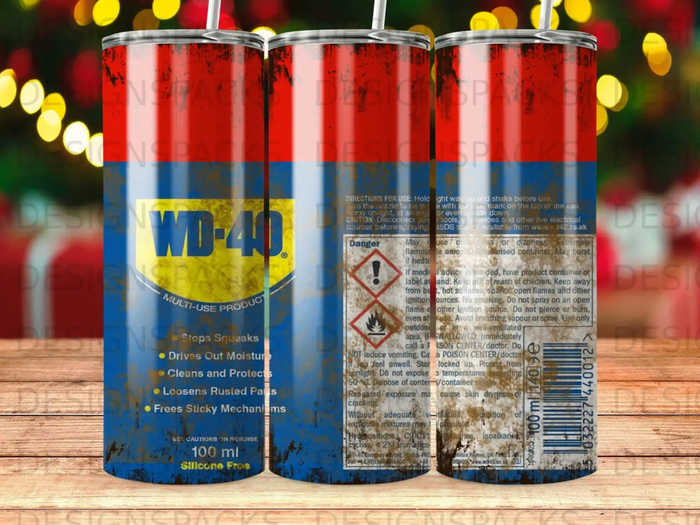 WD-40 Multi-Use Product, 100 ml silicone-free aerosol can with instructions and warnings.