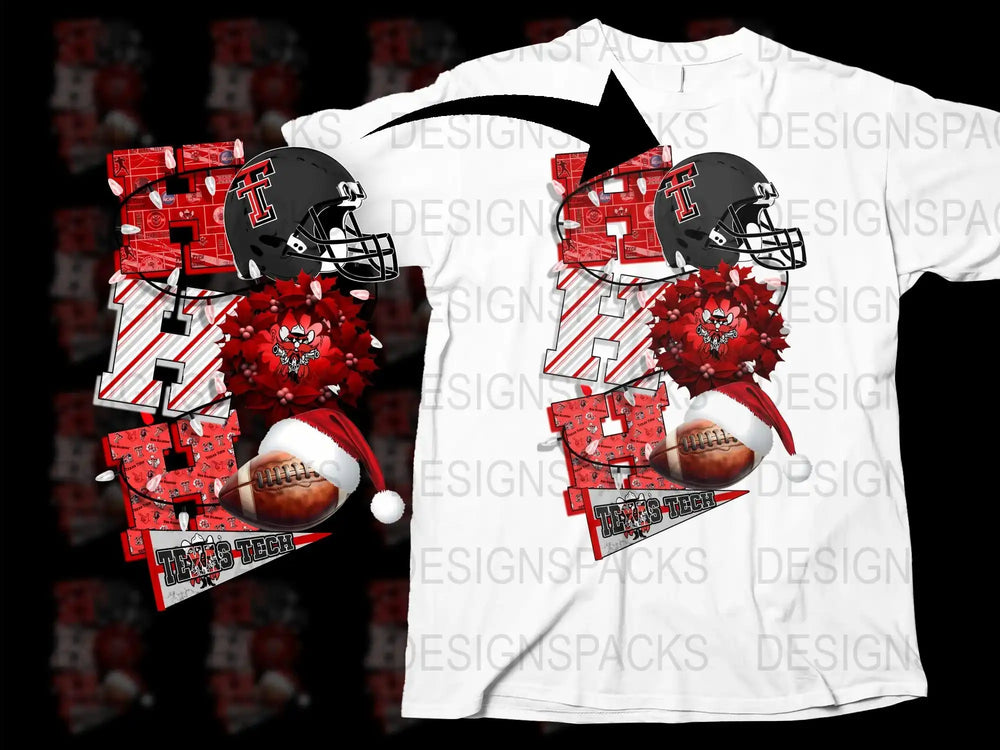 Texas Tech Football Theme Graphic T-Shirt, Red and Black Floral Sports Tee, Collegiate Fan Apparel, Unique Sports Gift Idea