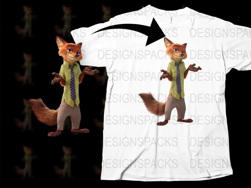 Animated Fox Character Graphic T-Shirt, Cute Animal Design Tee, Fun Cartoon Apparel for All Ages