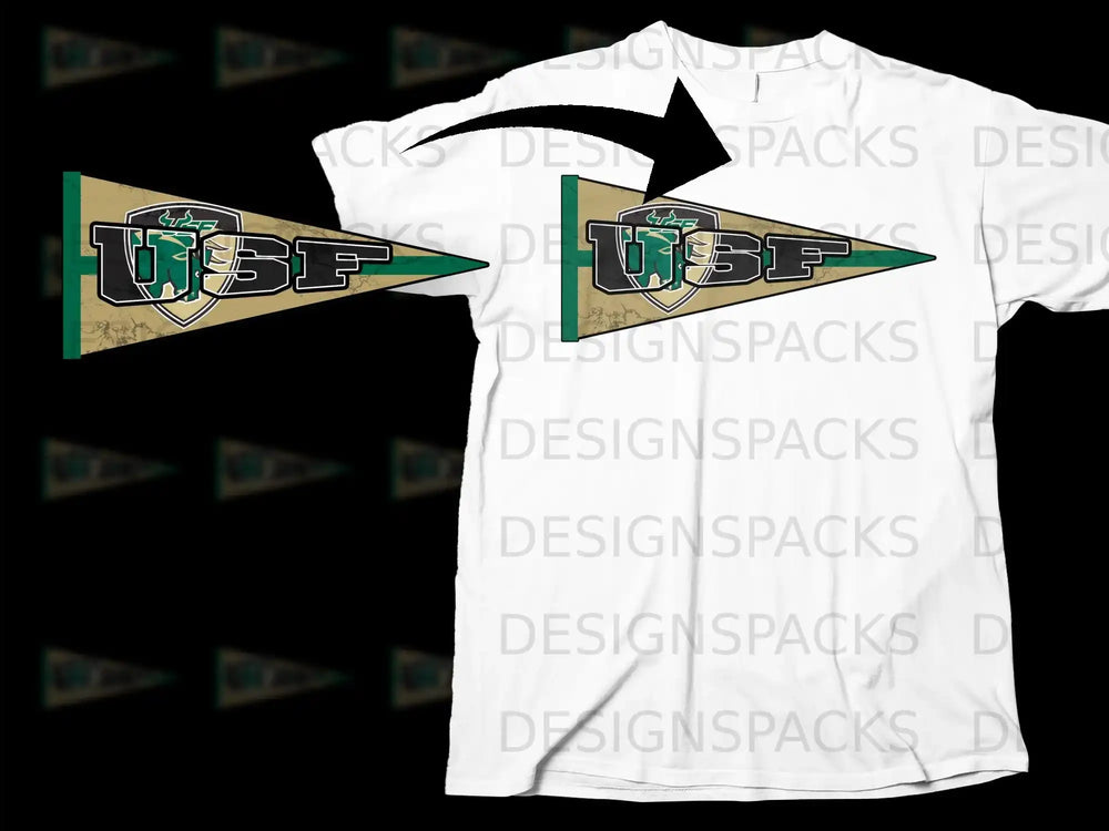 USF Vintage Pennant Flag Design Shirt