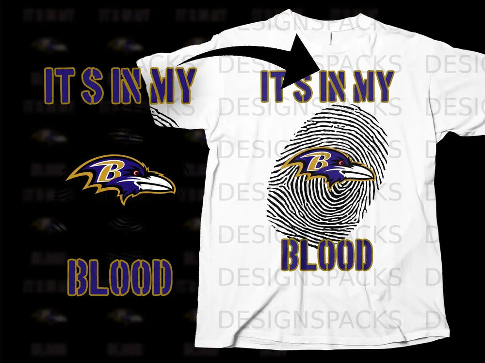 It's In My Blood Fingerprint Design T-Shirt