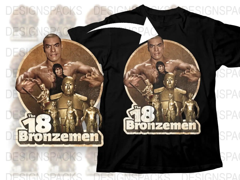 Vintage 18 Bronzemen Movie T-Shirt, Classic Martial Arts Film Tee, Retro Movie Fan Apparel, Collectible Cinema Graphic Shirt