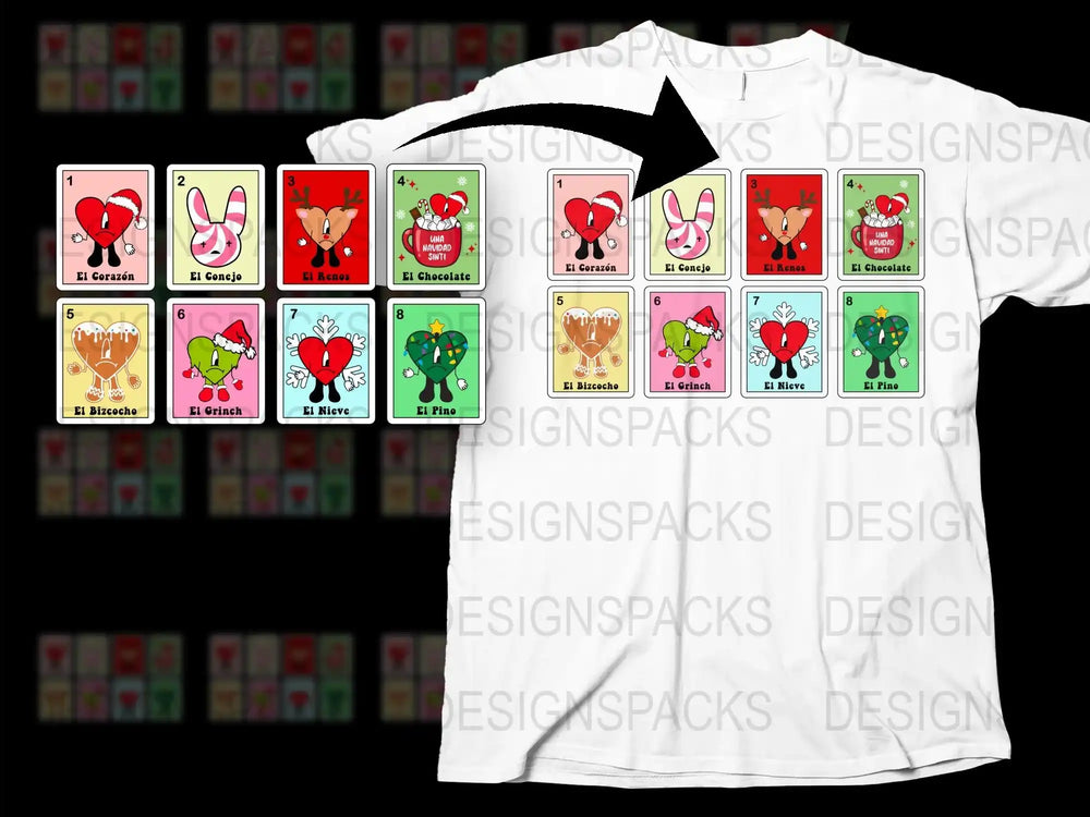 Loteria Themed T-Shirt, Traditional Mexican Bingo Game Cards, Colorful Graphic Tee, Unisex Adult Clothing