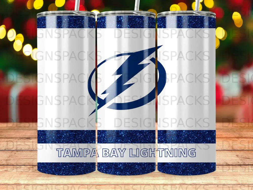 Tampa Bay Lightning Blue Glitter Tumbler product type