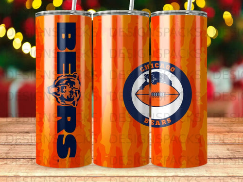 Chicago Bears Football Bear Logo Orange Blue Tumbler product type