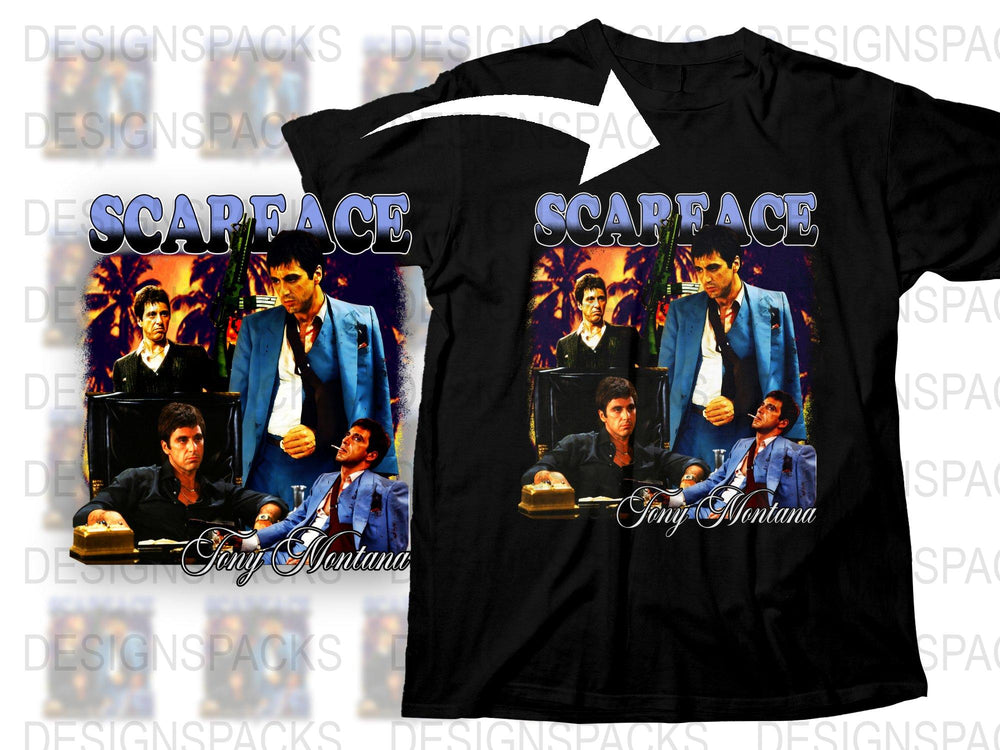 Vintage Scarface T-Shirt, Classic Movie Tee, Al Pacino, Tony Montana, Retro Film Shirt, 80s Cinema Apparel, Graphic T-Shirt