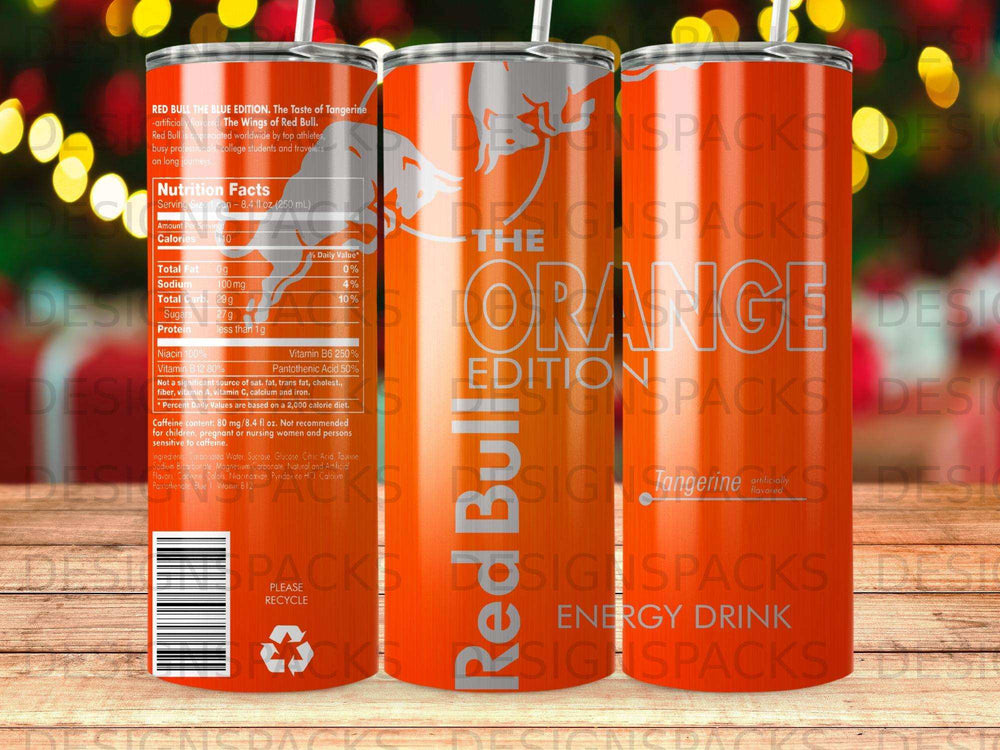 Red Bull The Blue Edition Orange Tangerine flavored energy drink can