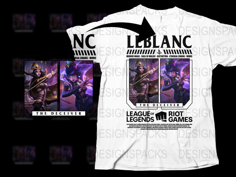 League of Legends LeBlanc T-Shirt, The Deceiver Graphic Tee, Riot Games Merch, Gaming Apparel