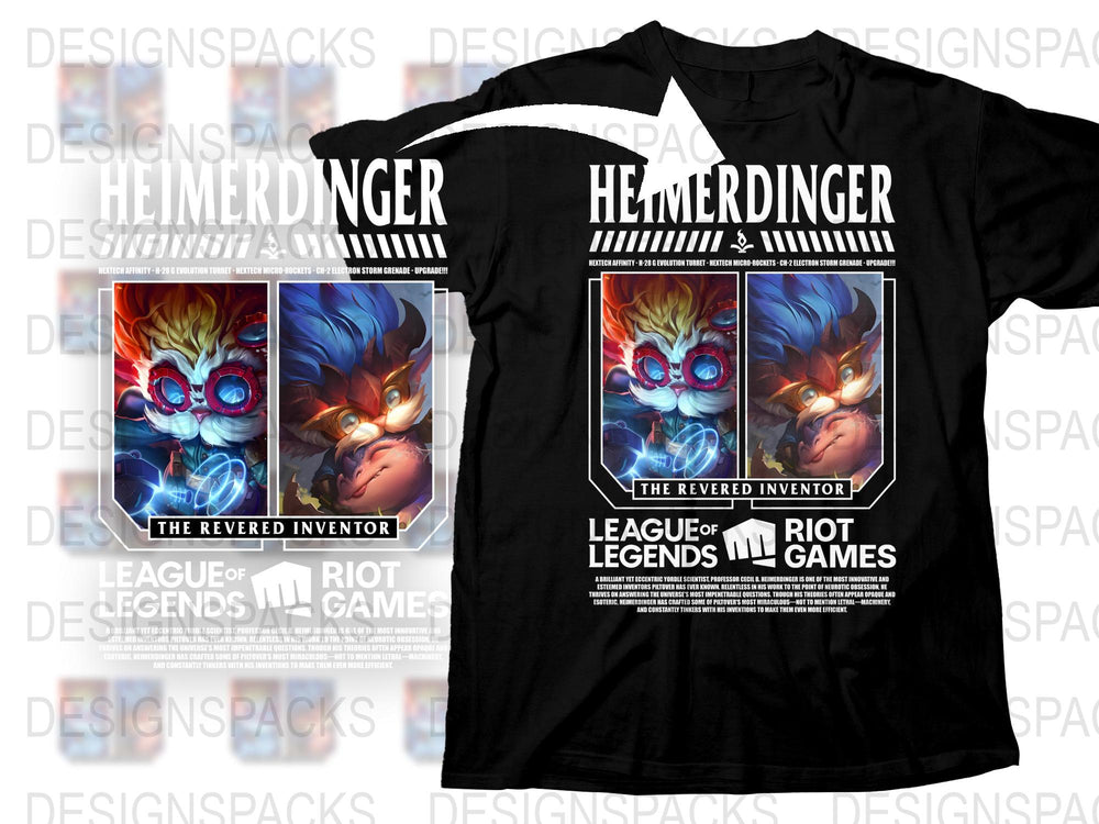 League of Legends Heimerdinger T-Shirt, The Revered Inventor Graphic Tee, Gamer Apparel