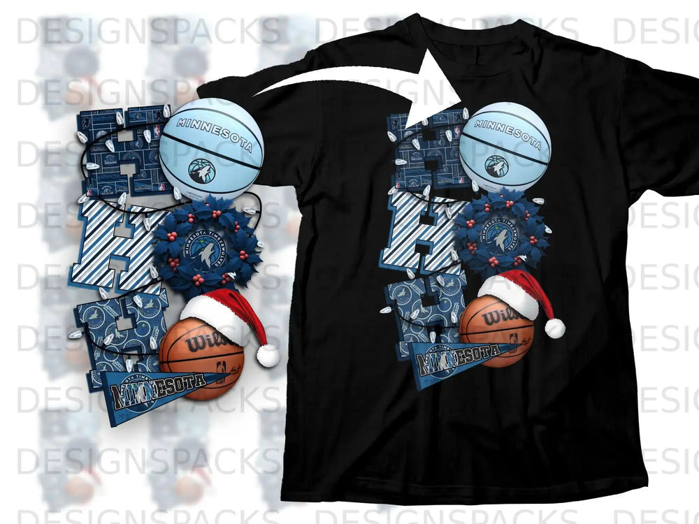 Minnesota Basketball Christmas Graphic T-Shirt