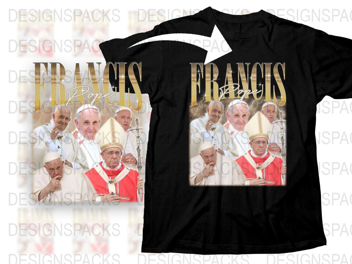Pope Francis T-Shirt Catholic Church Leader Faith Religious Graphic Tee Unisex Clothing Gift