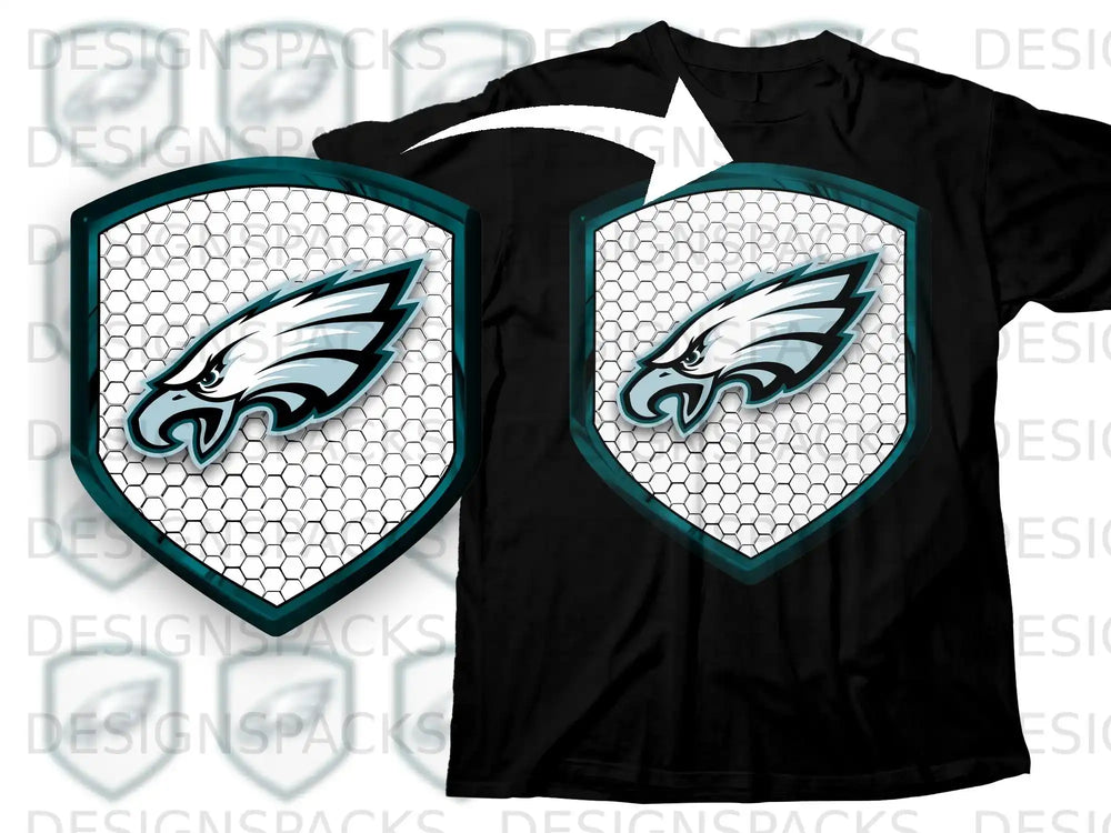 Eagle Emblem with Honeycomb Pattern Shield T-Shirt