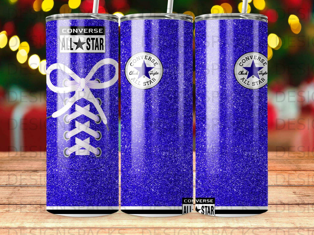 Converse All Star Blue Glitter Shoelace Tumbler product type