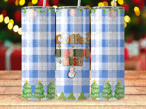 Blue plaid tumbler with 
