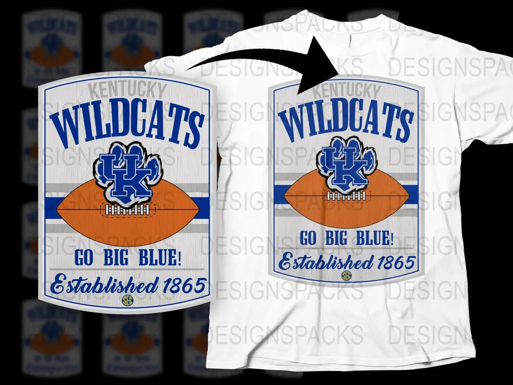 Kentucky Wildcats Basketball T-Shirt, Go Big Blue, Established 1865, College Sports Apparel