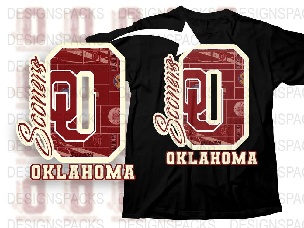 Oklahoma Sooners T-Shirt, Vintage College Sports Apparel, Red and White Graphic Tee