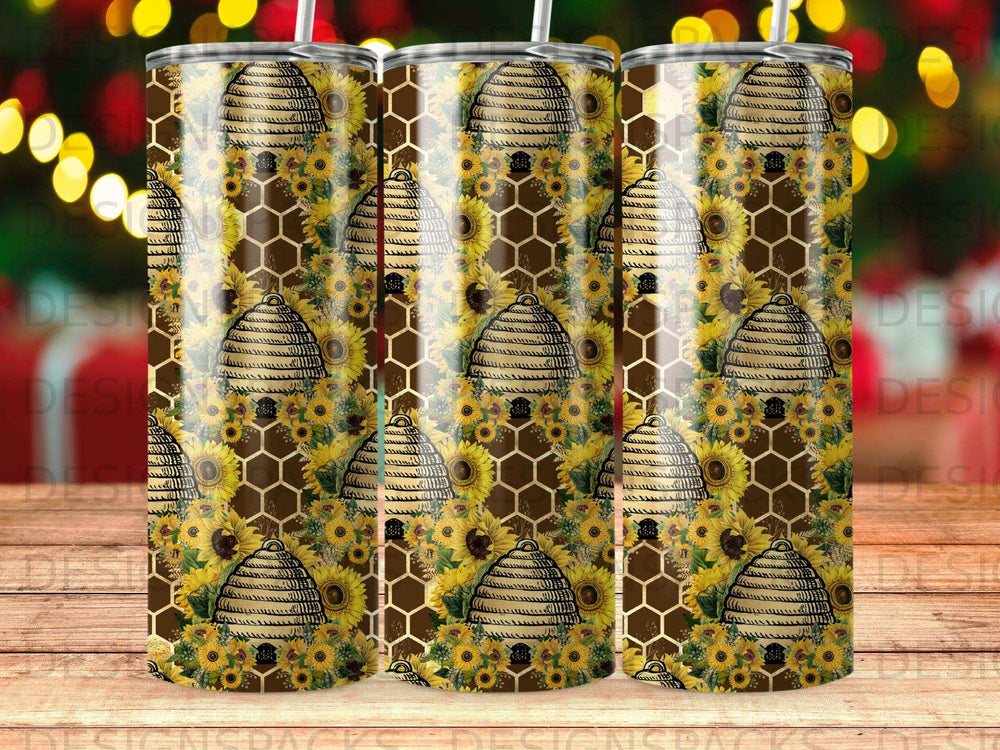 Sunflower Beehive Honeycomb Design Tumbler product type