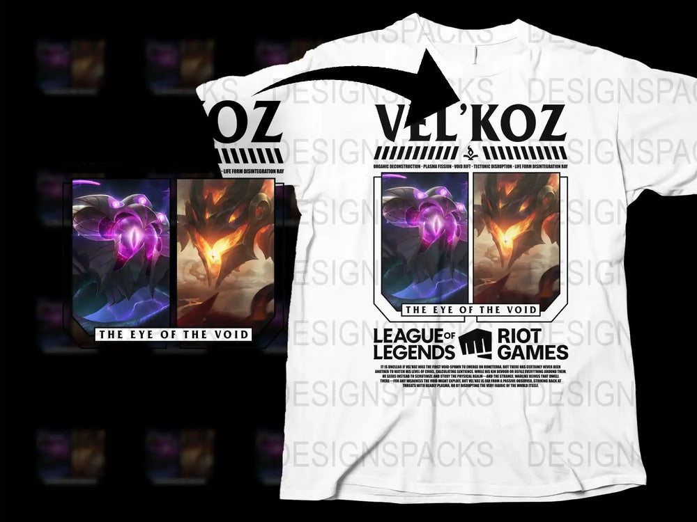 League of Legends Vel'Koz T-Shirt, Eye of the Void Graphic Tee, Gamer Apparel, Riot Games Merchandise