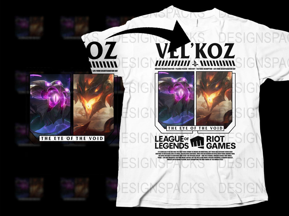 League of Legends Vel'Koz T-Shirt, Eye of the Void Graphic Tee, Gamer Apparel, Riot Games Merchandise