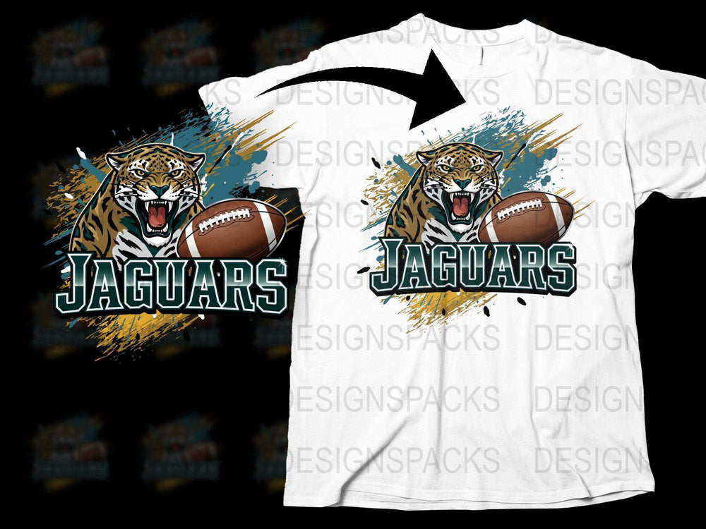Jaguar Football Graphic T-Shirt, Sports Team Fan Shirt, Wild Animal Print, Game Day Apparel