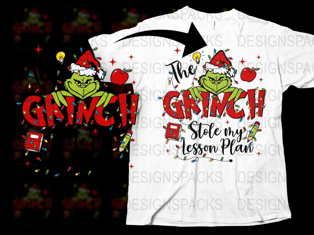 Festive Grinch Themed T-Shirt, Christmas Holiday Cheer Graphic Tee, Fun Family Apparel