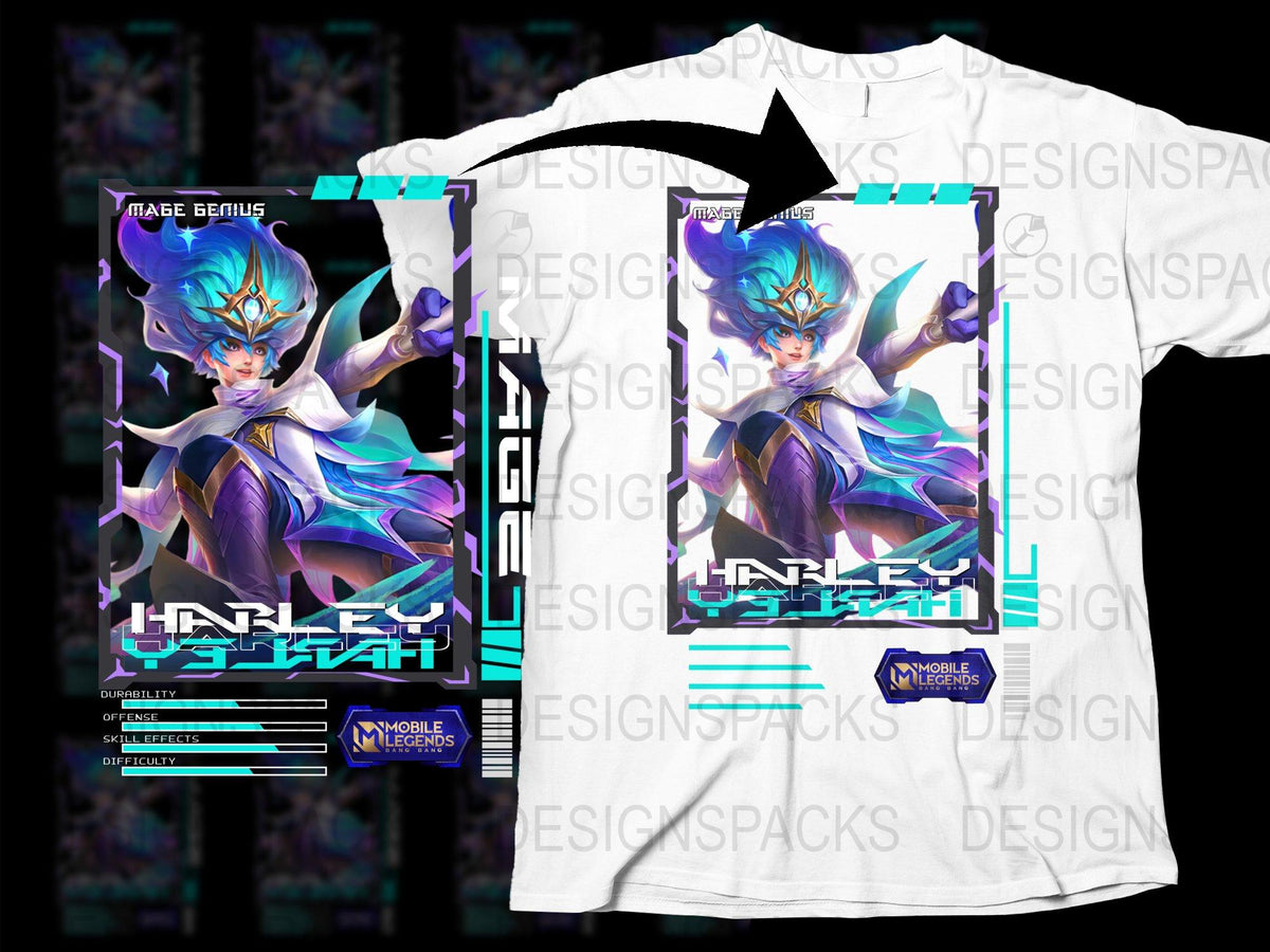 Anime Style Gamer T-Shirt, Mobile Legends Hero Graphic Tee, Colorful Casual Wear, Unisex Fashion