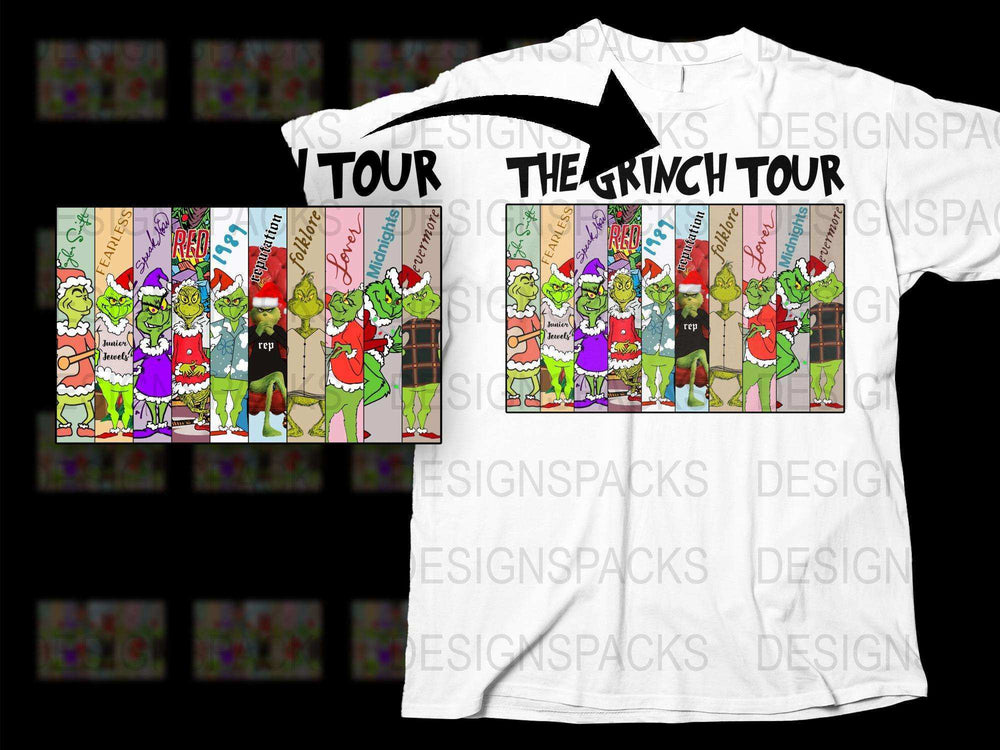 Grinch Tour Graphic T-Shirt, Colorful Cartoon Christmas Tee, Unique Holiday Gift, Unisex Adult Shirt
