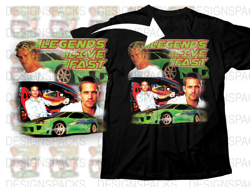 Legends Live Fast Graphic T-Shirt, Vintage Style Racing Tee, Cool Car Print, Fan Merchandise
