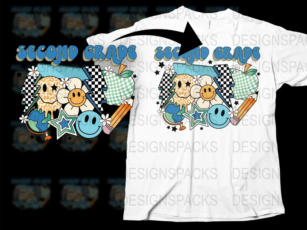 Second Grade Teacher Shirt, Back to School T-Shirt, Checkered Pattern, Cute Owl Graphic, Unisex Tee