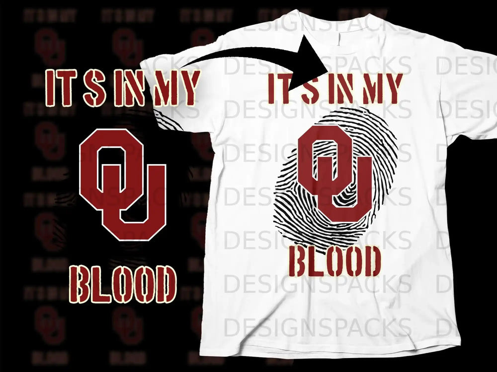 It's in My Blood OU Logo Design Shirt