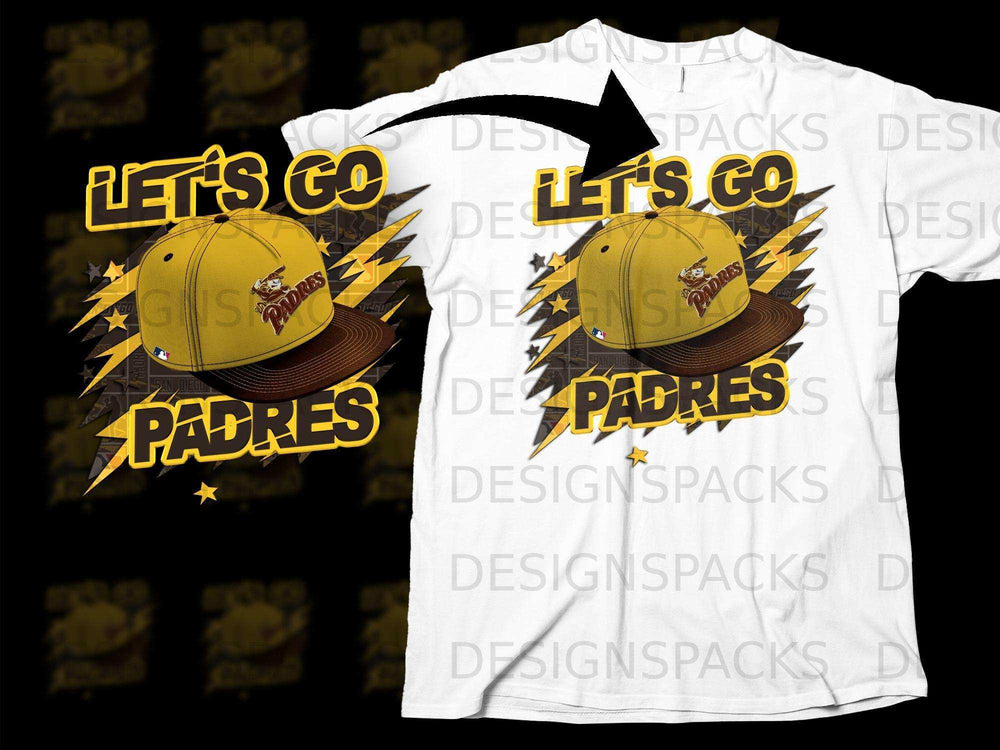 Let's Go Padres Graphic T-shirt with Cap Design