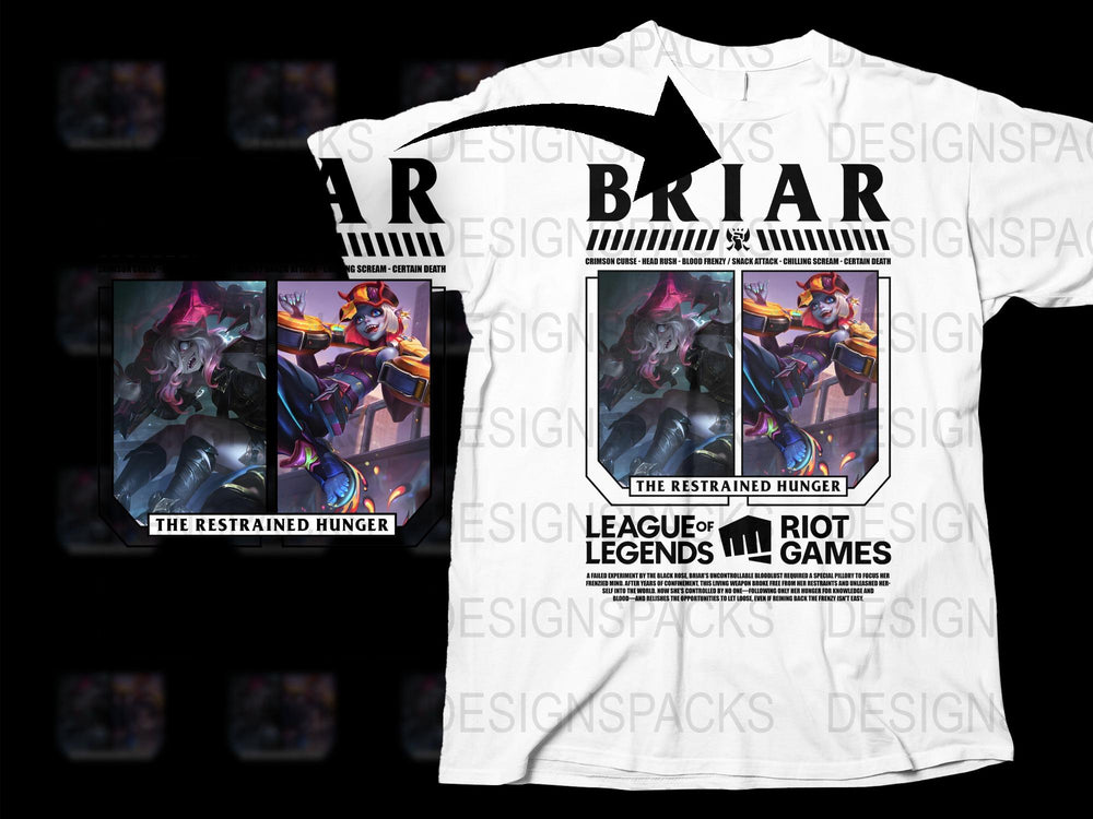 League of Legends T-Shirt, AR-BRIAR Graphic Tee, Gaming Apparel, Riot Games Merchandise, Unisex Fashion
