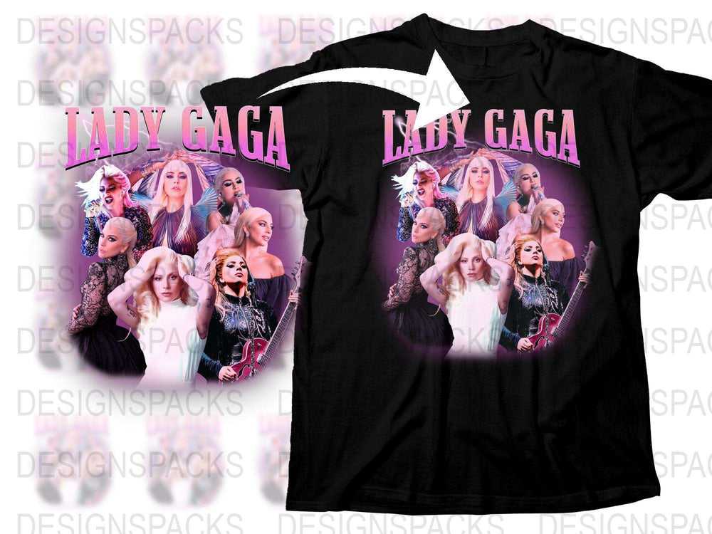 Lady Gaga Inspired Graphic T-Shirt, Pop Music Fan Merch, Vibrant Artist Tee, Unisex Adult Clothing