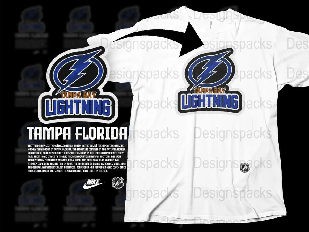 Tampa Bay Lightning T-Shirt White Nike Authentic Sports Apparel NHL Fan Gear