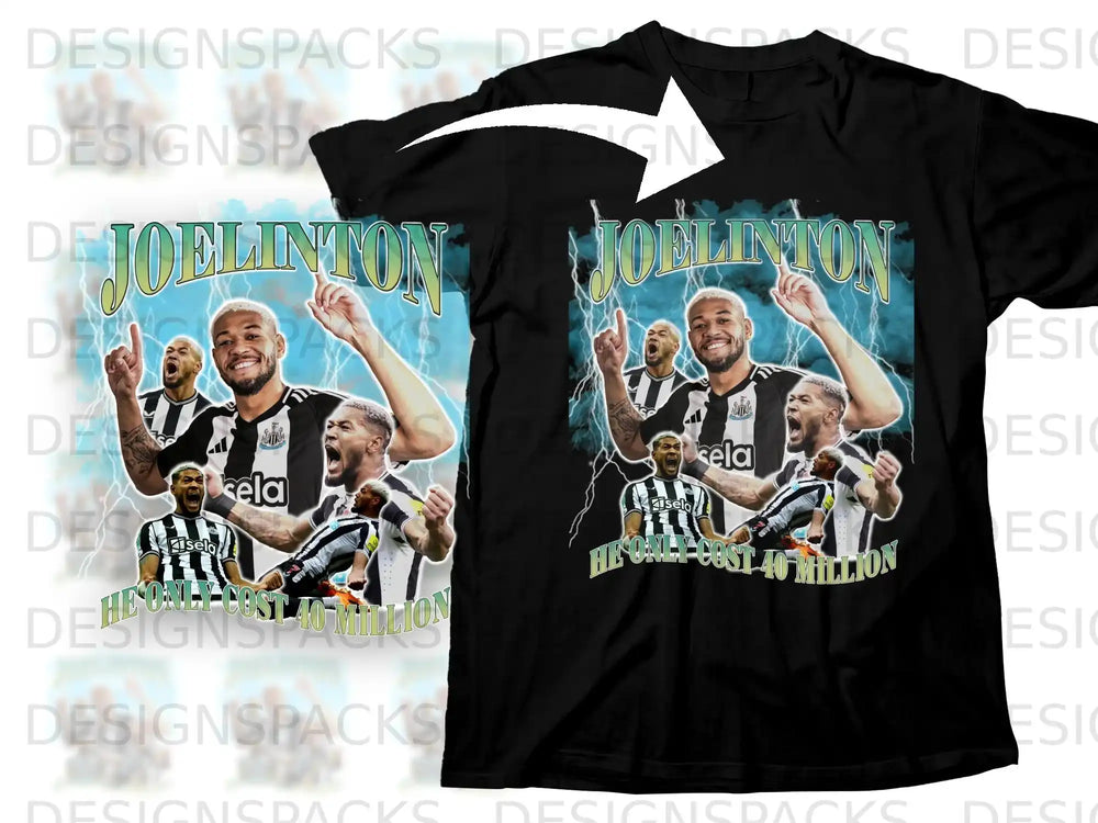 Newcastle United player Joelinton t-shirt with "He only cost 40 million".