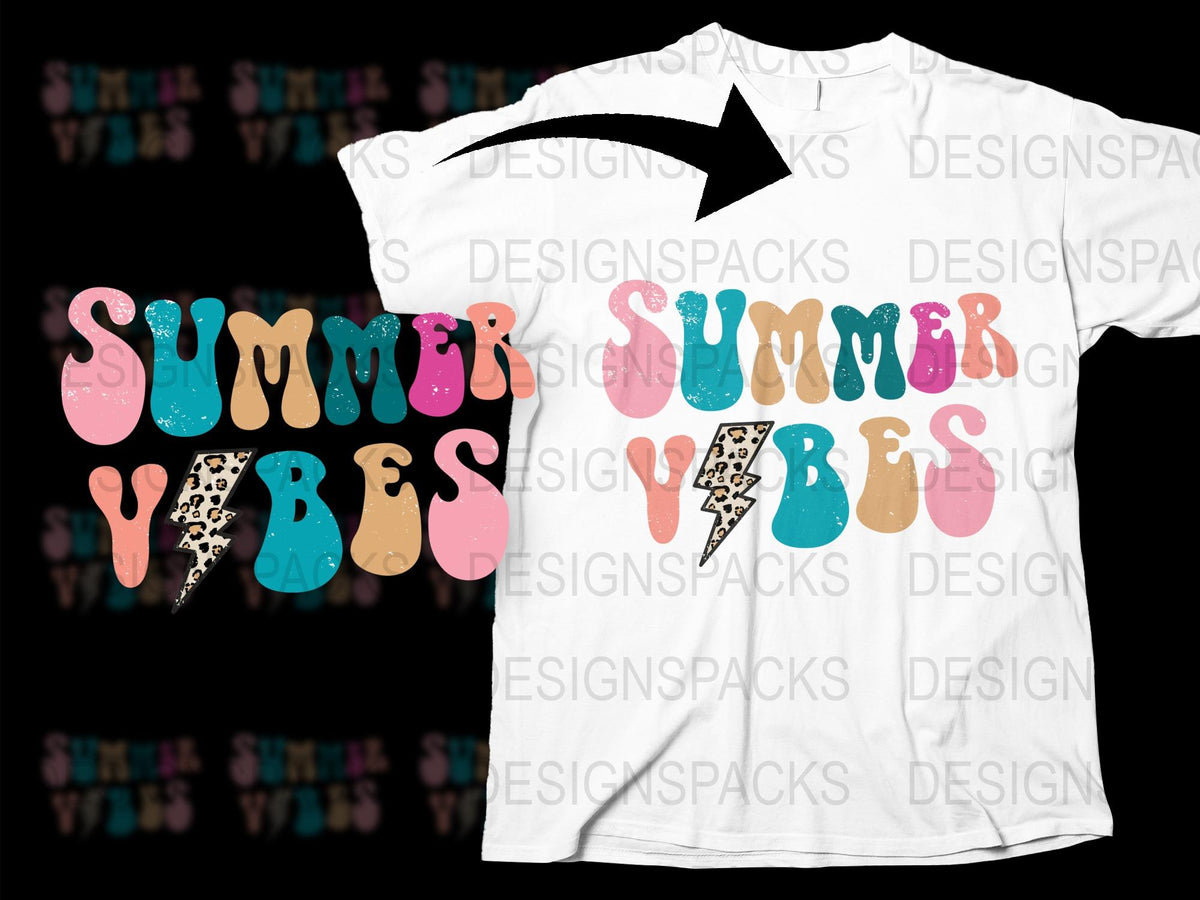 Colorful Summer Vibes T-Shirt, Ice Cream Graphic Tee, Trendy Beach Casual Wear