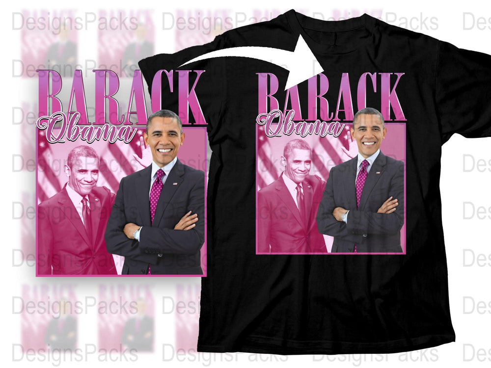 Barack Obama T-Shirt Pink Graphic Tee Presidential Memorabilia Collectible Casual Wear Unisex Adult Fashion Top