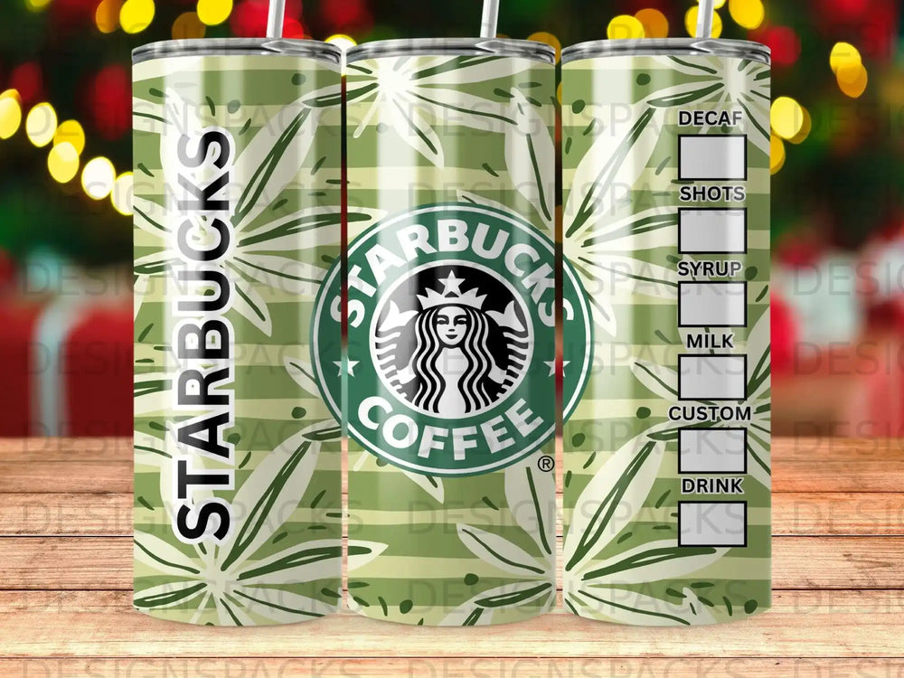 Starbucks Coffee Green Leaf Pattern Tumbler product type