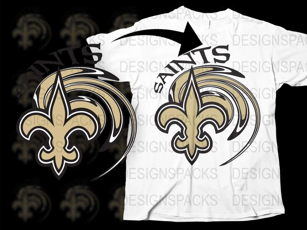 New Orleans Fleur-de-Lis T-Shirt, Gold and Black Graphic Tee, Unisex Saints Fan Apparel