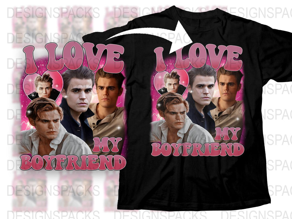 I Love My Boyfriend T-Shirt, Romantic Heart Design, Teen Idol Graphic Tee, Gift for Her