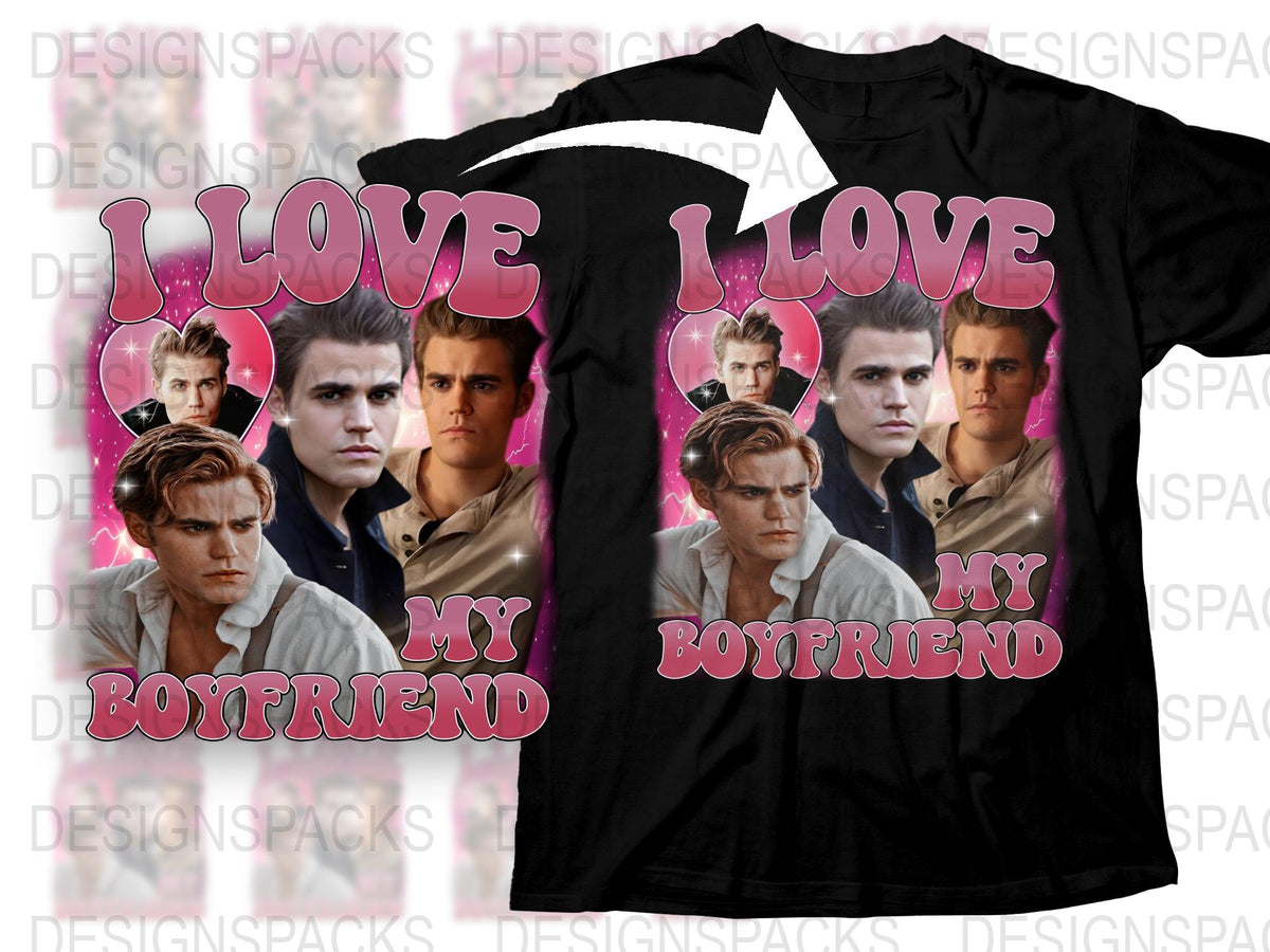 I Love My Boyfriend T-Shirt, Romantic Heart Design, Teen Idol Graphic Tee, Gift for Her