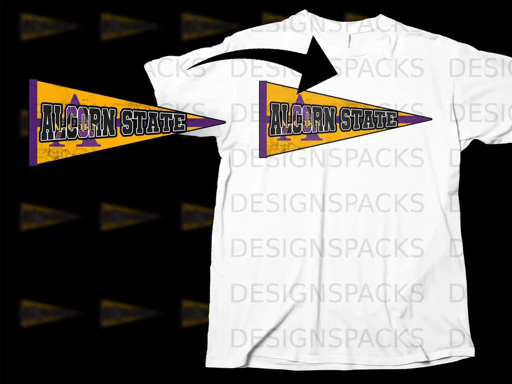 Alcorn State Pennant Design on White T-Shirt Product