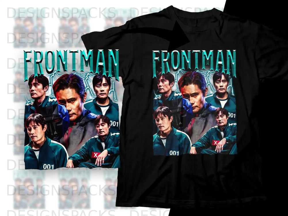 Frontman graphic with actor Lee Jung-jae from Squid Game, numbered 001.