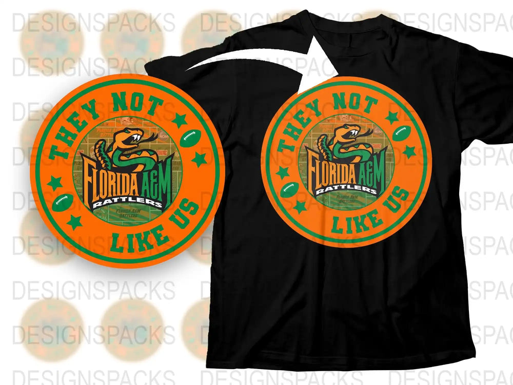 Florida AandM Rattlers T-Shirt, Vintage College Graphic Tee, Unisex Black Cotton Shirt